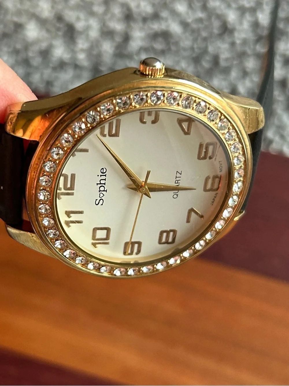 Sophie Women's Watch - Gold Tone, Crystal Bezel - NEW Battery & Band